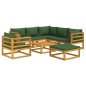 vidaXL 8-tlg. Garten-Lounge-Set mit Grünen Kissen Massivholz vidaXL 8-tlg. Garten-Lounge-Set mit Grünen Kissen Massivholz