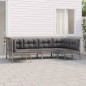 vidaXL 6-tlg. Garten-Lounge-Set mit Kissen Grau Poly Rattan vidaXL 6-tlg. Garten-Lounge-Set mit Kissen Grau Poly Rattan
