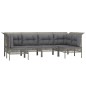 vidaXL 6-tlg. Garten-Lounge-Set mit Kissen Grau Poly Rattan vidaXL 6-tlg. Garten-Lounge-Set mit Kissen Grau Poly Rattan