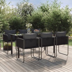 vidaXL 7-tlg. Garten-Essgruppe Schwarz 