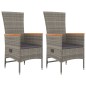 vidaXL 3-tlg. Garten-Essgruppe mit Kissen Grau Poly Rattan vidaXL 3-tlg. Garten-Essgruppe mit Kissen Grau Poly Rattan