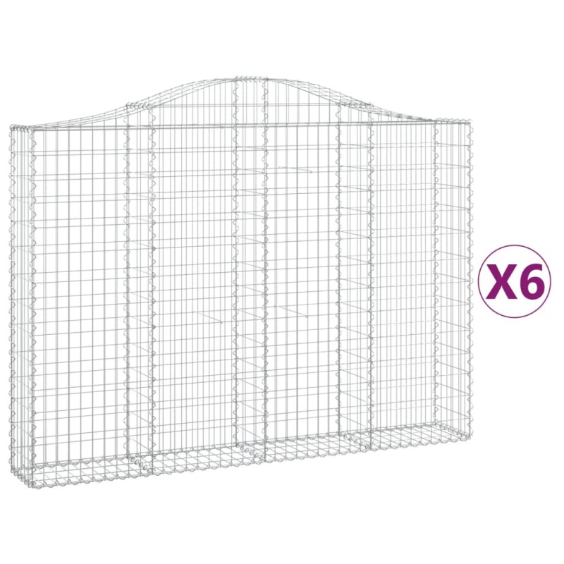 vidaXL Gabionen mit Hochbogen 6 Stk. 200x30x140/160cm Verzinktes Eisen vidaXL Gabionen mit Hochbogen 6 Stk. 200x30x140/160cm Verzinktes Eisen