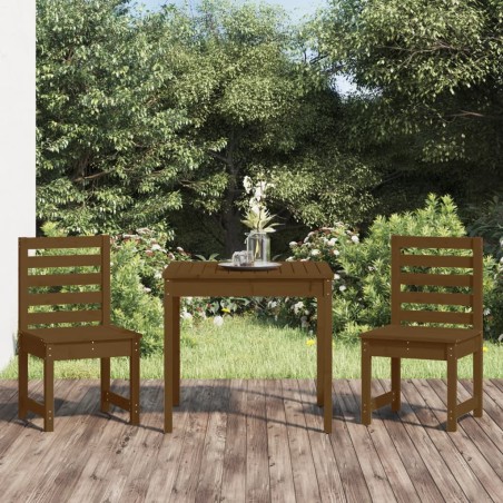vidaXL 3-tlg. Garten-Bistro-Set Honigbraun Massivholz Kiefer