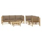 vidaXL 6-tlg. Garten-Lounge-Set mit Kissen Taupe Bambus vidaXL 6-tlg. Garten-Lounge-Set mit Kissen Taupe Bambus