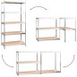 vidaXL Regale mit 5 Böden 2 Stk. Silbern Stahl & Holzwerkstoff vidaXL Regale mit 5 Böden 2 Stk. Silbern Stahl & Holzwerkstoff