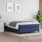 vidaXL Boxspringbett mit Matratze Blau 140x190 cm Stoff vidaXL Boxspringbett mit Matratze Blau 140x190 cm Stoff