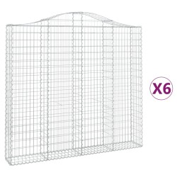 vidaXL Gabionen mit Hochbogen 6 Stk. 200x30x180/200cm Verzinktes Eisen