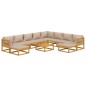 vidaXL 11-tlg. Garten-Lounge-Set mit Taupe Kissen Massivholz vidaXL 11-tlg. Garten-Lounge-Set mit Taupe Kissen Massivholz