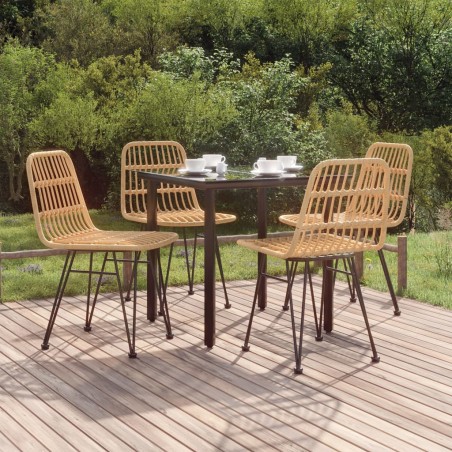 vidaXL 5-tlg. Garten-Essgruppe Poly Rattan