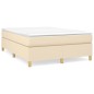 vidaXL Boxspringbett mit Matratze Creme 140x190 cm Stoff vidaXL Boxspringbett mit Matratze Creme 140x190 cm Stoff