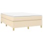vidaXL Boxspringbett mit Matratze Creme 140x190 cm Stoff vidaXL Boxspringbett mit Matratze Creme 140x190 cm Stoff