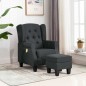 vidaXL Massagesessel mit Hocker Dunkelgrau Stoff vidaXL Massagesessel mit Hocker Dunkelgrau Stoff