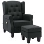 vidaXL Massagesessel mit Hocker Dunkelgrau Stoff vidaXL Massagesessel mit Hocker Dunkelgrau Stoff