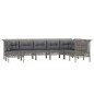 vidaXL 8-tlg. Garten-Lounge-Set mit Kissen Grau Poly Rattan vidaXL 8-tlg. Garten-Lounge-Set mit Kissen Grau Poly Rattan