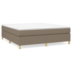 vidaXL Boxspringbett mit Matratze Taupe 160x200 cm Stoff