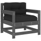 vidaXL 7-tlg. Garten-Lounge-Set mit Kissen Grau Massivholz vidaXL 7-tlg. Garten-Lounge-Set mit Kissen Grau Massivholz