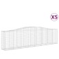 vidaXL Gabionen mit Hochbogen 5 Stk. 400x50x100/120cm Verzinktes Eisen