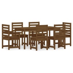 vidaXL 7-tlg. Garten-Essgruppe Honigbraun Massivholz Kiefer