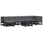 vidaXL 8-tlg. Garten-Lounge-Set mit Kissen Schwarz Massivholz vidaXL 8-tlg. Garten-Lounge-Set mit Kissen Schwarz Massivholz