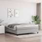 vidaXL Boxspringbett mit Matratze Hellgrau 160x200 cm Stoff vidaXL Boxspringbett mit Matratze Hellgrau 160x200 cm Stoff