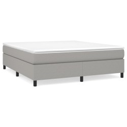 vidaXL Boxspringbett mit Matratze Hellgrau 160x200 cm Stoff