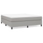 vidaXL Boxspringbett mit Matratze Hellgrau 160x200 cm Stoff vidaXL Boxspringbett mit Matratze Hellgrau 160x200 cm Stoff