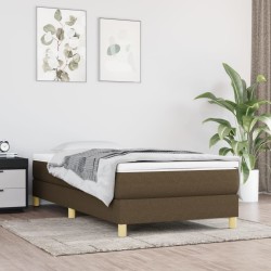 vidaXL Boxspringbett mit Matratze Dunkelbraun 80x200 cm Stoff