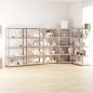 vidaXL Regale mit 5 Böden 5 Stk. Silbern Stahl & Holzwerkstoff vidaXL Regale mit 5 Böden 5 Stk. Silbern Stahl & Holzwerkstoff