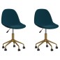 Esszimmerstühle 2 Stk. Drehbar Blau Samt Esszimmerstühle 2 Stk. Drehbar Blau Samt