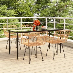 vidaXL 5-tlg. Garten-Essgruppe Poly Rattan