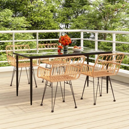 vidaXL 5-tlg. Garten-Essgruppe Poly Rattan