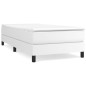 vidaXL Boxspringbett mit Matratze Weiß 90x190 cm Kunstleder vidaXL Boxspringbett mit Matratze Weiß 90x190 cm Kunstleder
