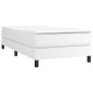 vidaXL Boxspringbett mit Matratze Weiß 90x190 cm Kunstleder vidaXL Boxspringbett mit Matratze Weiß 90x190 cm Kunstleder