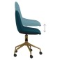 Esszimmerstühle 2 Stk. Drehbar Blau Samt Esszimmerstühle 2 Stk. Drehbar Blau Samt