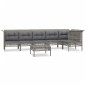 vidaXL 7-tlg. Garten-Lounge-Set mit Kissen Grau Poly Rattan vidaXL 7-tlg. Garten-Lounge-Set mit Kissen Grau Poly Rattan