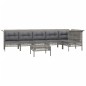 vidaXL 7-tlg. Garten-Lounge-Set mit Kissen Grau Poly Rattan vidaXL 7-tlg. Garten-Lounge-Set mit Kissen Grau Poly Rattan