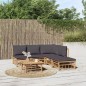 vidaXL 6-tlg. Garten-Lounge-Set mit Dunkelgrauen Kissen Bambus vidaXL 6-tlg. Garten-Lounge-Set mit Dunkelgrauen Kissen Bambus