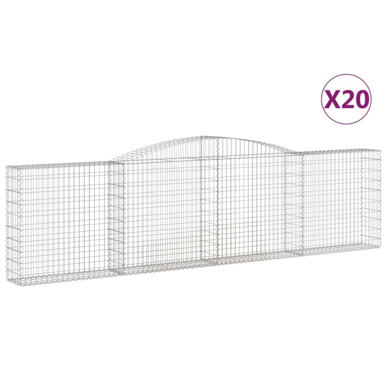 vidaXL Gabionen mit Hochbogen 20Stk. 400x30x100/120cm Verzinktes Eisen vidaXL Gabionen mit Hochbogen 20Stk. 400x30x100/120cm Verzinktes Eisen