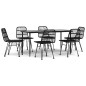 vidaXL 7-tlg. Garten-Essgruppe Schwarz Poly Rattan vidaXL 7-tlg. Garten-Essgruppe Schwarz Poly Rattan