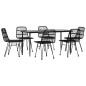 vidaXL 7-tlg. Garten-Essgruppe Schwarz Poly Rattan vidaXL 7-tlg. Garten-Essgruppe Schwarz Poly Rattan
