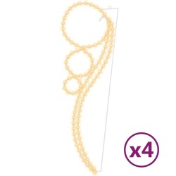 vidaXL Lichterketten 4 Stk. Kugelförmig Warmweiß 111,5x35x4,5 cm