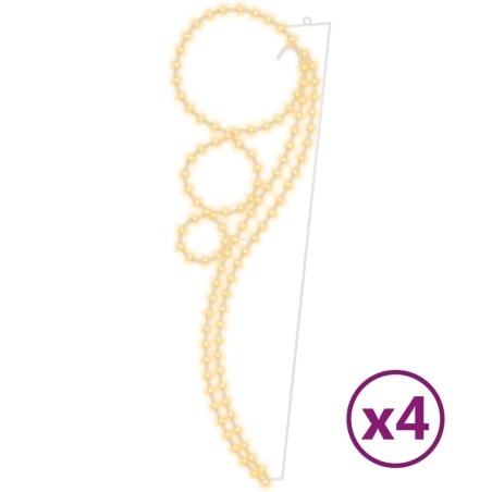 vidaXL Lichterketten 4 Stk. Kugelförmig Warmweiß 111,5x35x4,5 cm