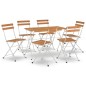 vidaXL 7-tlg. Bistro-Set Klappbar Massivholz Akazie und Stahl vidaXL 7-tlg. Bistro-Set Klappbar Massivholz Akazie und Stahl
