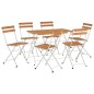 vidaXL 7-tlg. Bistro-Set Klappbar Massivholz Akazie und Stahl vidaXL 7-tlg. Bistro-Set Klappbar Massivholz Akazie und Stahl