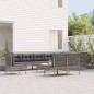 vidaXL 11-tlg. Garten-Lounge-Set mit Kissen Grau Poly Rattan vidaXL 11-tlg. Garten-Lounge-Set mit Kissen Grau Poly Rattan