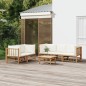 vidaXL 6-tlg. Garten-Lounge-Set mit Cremeweißen Kissen Bambus vidaXL 6-tlg. Garten-Lounge-Set mit Cremeweißen Kissen Bambus