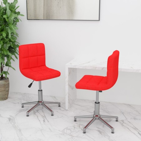 Drehbare Esszimmerstühle 2 Stk. Rot Kunstleder