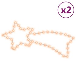 vidaXL LED-Silhouetten 2 Stk. Komet mit 48 LEDs Warmweiß 65x28 cm