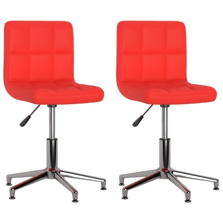 Drehbare Esszimmerstühle 2 Stk. Rot Kunstleder