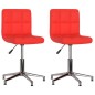 Drehbare Esszimmerstühle 2 Stk. Rot Kunstleder Drehbare Esszimmerstühle 2 Stk. Rot Kunstleder